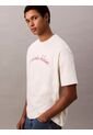 Camiseta Blanca Con Logo Bordado Calvin Klein de Calvin Klein