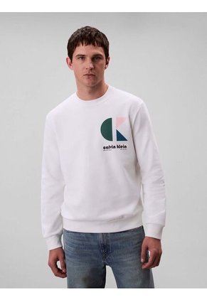 Saco Blanco De Felpa Con Logotipo Calvin Klein