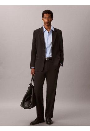 Camisa Celeste Stretch De Manga Larga Calvin Klein