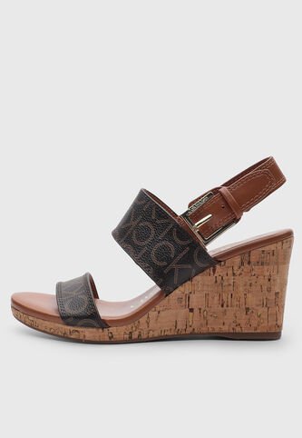 Sandalia Tacón Corrido Calvin Klein Belmia Marrón Calvin Klein