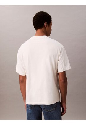 Camiseta Blanca Con Logo Bordado Calvin Klein