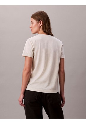 Camiseta Blanca De Algodón Con Logo De Archivo Calvin Klein