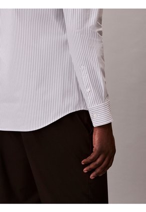 Camisa Gris Manga Larga A Rayas Calvin Klein