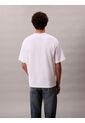 Camiseta Blanca De Algodón Grueso Con Logo Cursivo Calvin Klein de Calvin Klein