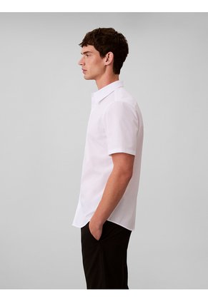 Camisa Blanca Slim De Manga Corta Calvin Klein