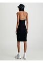 Vestido Negro Tejido De Cuello Halter Calvin Klein de Calvin Klein