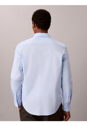 Camisa Celeste Stretch De Manga Larga Calvin Klein