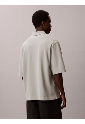 Polo Gris Supima Con Mini Monograma Calvin Klein