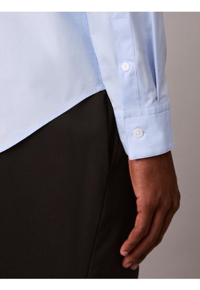 Camisa Celeste Stretch De Manga Larga Calvin Klein