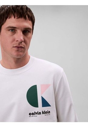 Saco Blanco De Felpa Con Logotipo Calvin Klein