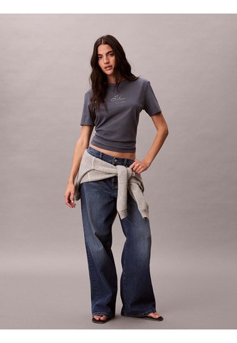 Camiseta Gris Clásica Con Monograma Metalizado Calvin Klein Calvin Klein
