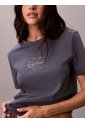 Camiseta Gris Clásica Con Monograma Metalizado Calvin Klein de Calvin Klein