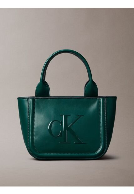Bolso Azul Tote Pequeño Con Logo Monograma Grabado Calvin Klein