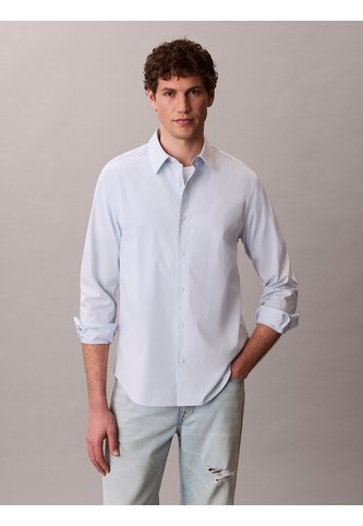 Camisa Celeste Stretch De Manga Larga Calvin Klein Calvin Klein