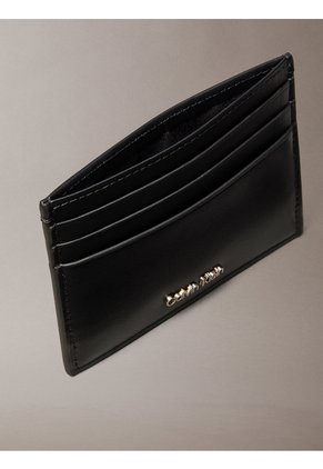 Tarjetero Negro De Cuero Calvin Klein