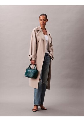 Bolso Azul Tote Pequeño Con Logo Monograma Grabado Calvin Klein