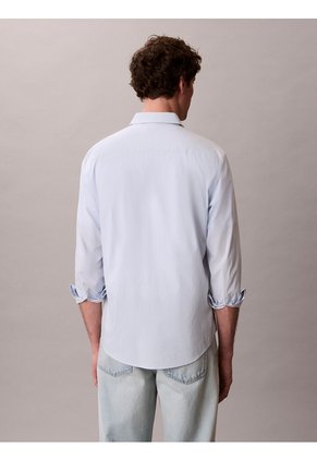 Camisa Celeste Stretch De Manga Larga Calvin Klein