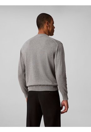 Saco Gris Tejido Con Cuello Redondo Calvin Klein