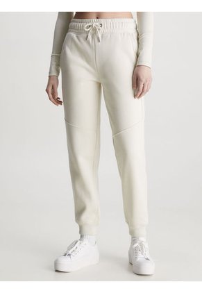Pantalón De Chándal Holgado Con Logo Tape Mujer Beige Calvin Klein