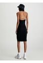 Vestido Negro Tejido De Cuello Halter Calvin Klein de Calvin Klein