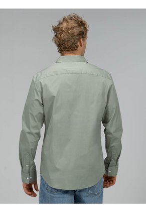 Camisa Gris Stretch De Manga Larga Calvin Klein