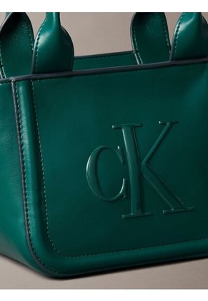 Bolso Azul Tote Pequeño Con Logo Monograma Grabado Calvin Klein