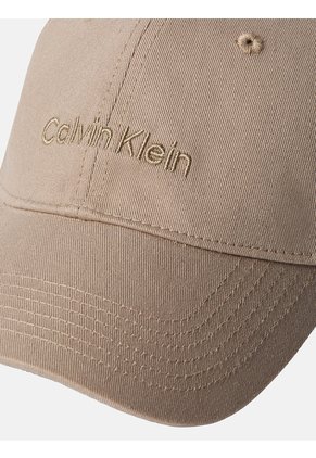 Gorra Beige Con Logotipo Bordado Calvin Klein