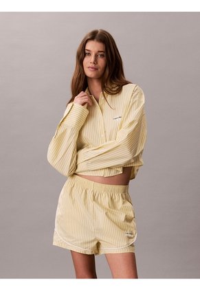 Pantaloneta Amarilla Track De Pijama Con Gráfico De Logo Calvin Klein
