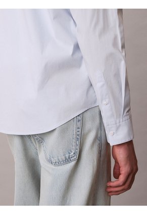 Camisa Celeste Stretch De Manga Larga Calvin Klein