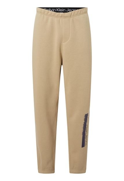 Joggers Con Logo Hombre Beige Calvin Klein