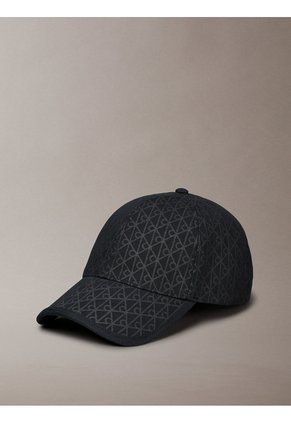Gorra Negra De Sarga De Algodón Con Emblema Calvin Klein