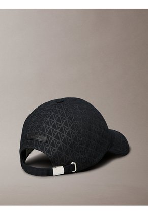 Gorra Negra De Sarga De Algodón Con Emblema Calvin Klein