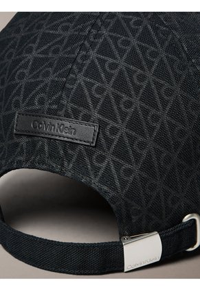 Gorra Negra De Sarga De Algodón Con Emblema Calvin Klein