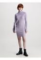 Vestido Morado De Punto Slim Con Cuello Tortuga Calvin Klein de Calvin Klein