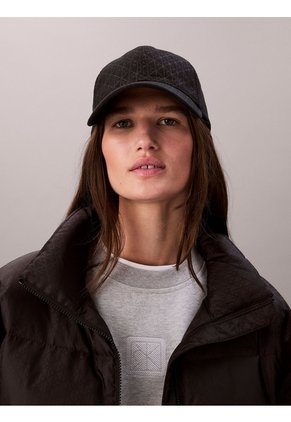 Gorra Negra De Sarga De Algodón Con Emblema Calvin Klein