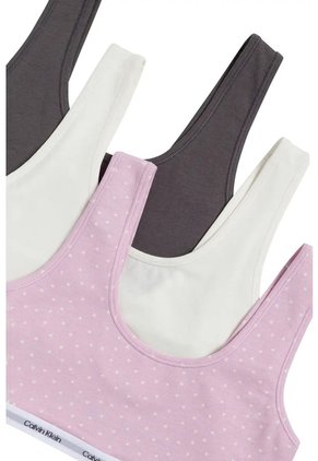 Paquete Multicolor De 3 Bralettes - Modern Cotton Para Niñas Calvin Klein