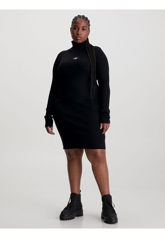 Vestido Negro De Punto Slim De Cuello Tortuga Para Mujer Calvin Klein Calvin Klein