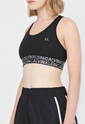 Crop Top Negro-Blanco Calvin Klein