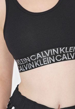 Crop Top Negro-Blanco Calvin Klein