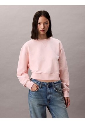 Saco Rosa Cropped Con Logo En Insignia Calvin Klein