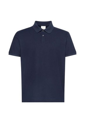 Polo Azul De Manga Corta En Tejido Piqué Calvin Klein