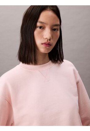 Saco Rosa Cropped Con Logo En Insignia Calvin Klein