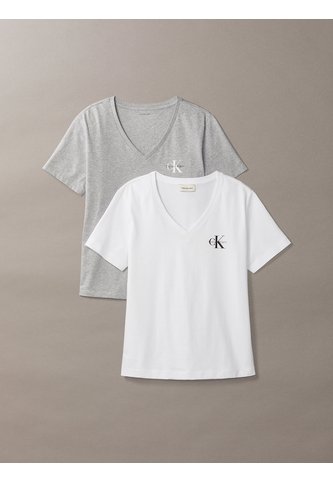 Pack Gris De 2 Camisetas Con Cuello En V Calvin Klein Calvin Klein