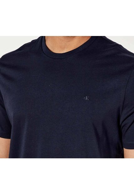 Camiseta Azul Slim De Manga Corta Calvin Klein