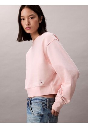 Saco Rosa Cropped Con Logo En Insignia Calvin Klein