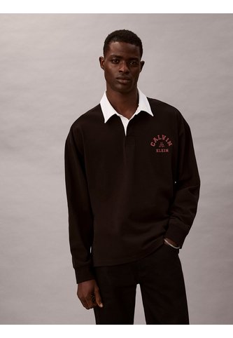 Polo Negro Compact Rugby De Manga Larga Calvin Klein Calvin Klein