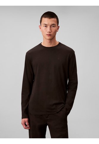 Camiseta Negra Manga Larga De Algodón Supima Interlock Calvin Klein Calvin Klein
