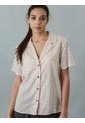 Camisa Beige Beige Manga Corta - Woven Viscosa Calvin Klein de Calvin Klein