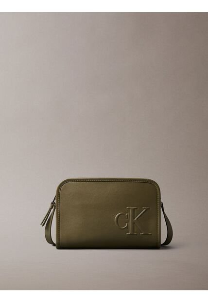 Bolso Verde Cruzado Con Monograma En Relieve Calvin Klein