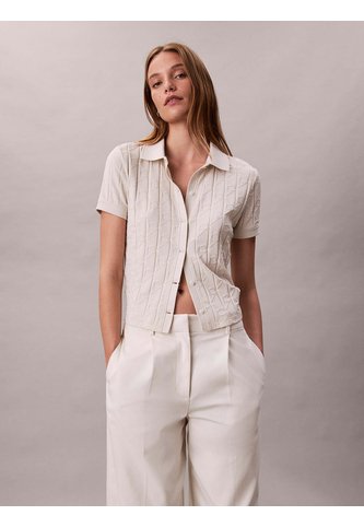 Polo Blanco De Jacquard De Logo Y Cierre De Botones Calvin Klein Calvin Klein